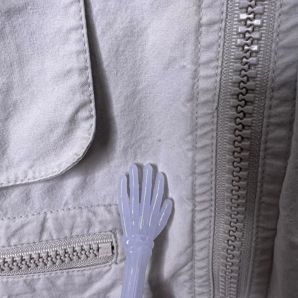 Vintage Banana Republic Safari Utility Vest Packable Hood Khaki‎ Mens Medium